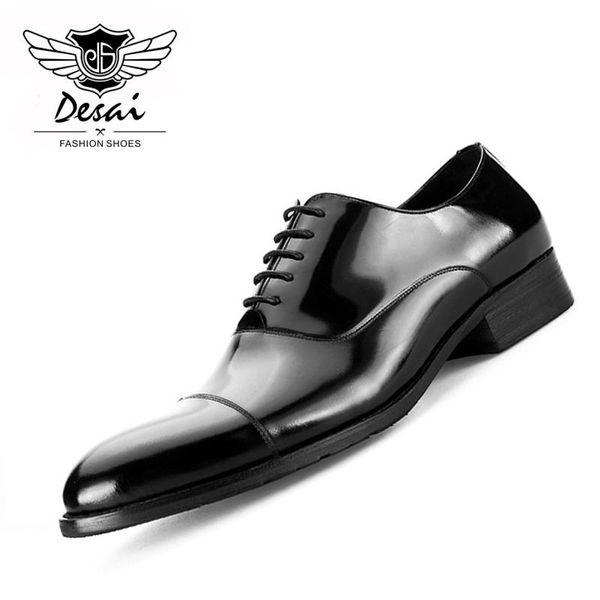 

men's new british style business dress shoes round toe black patent leather formal shoes men genuine leather bright shoe
