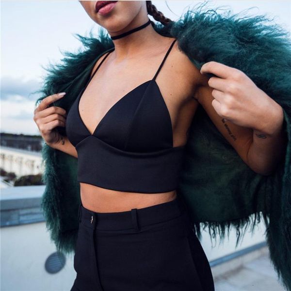 

women crop camisole camis solid black underwear camis bra deep v cami backless vest night club party summer tank, White