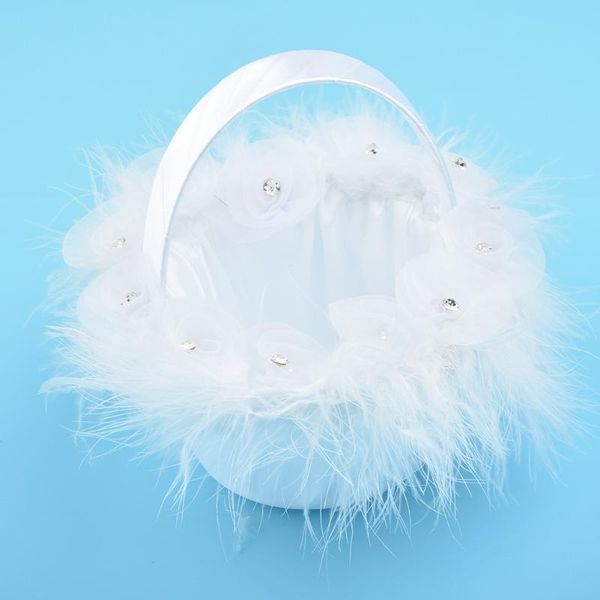 

gift wrap romantic wedding party ceremony flower girl basket bowknot satin home decor