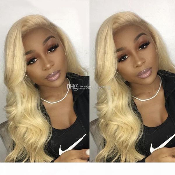 

лучшее качество 613 полного шнурок человеческих волос париков платины blonde vrigin перуанских волнистые блондинку человеческих волосы парик, Black;brown