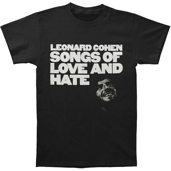 

fashion summer style leonard cohen men's love and hate slim fit t-shirt black tee shirt sport hooded sweatshirt hoodie