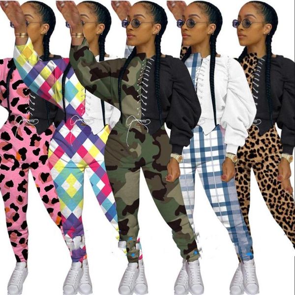 

women's tracksuits 2021 two piece women set sport casual outfit fall clothes for sweatshirt crop sweatpants sweat suit, Gray