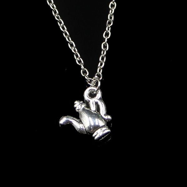 Мода 14 * 15 мм двухсторонний модный серебряный чайник кулон ожерелье цепь для женского колье ожерелье творческий ювелирные изделия