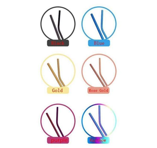 

stainless steel straw and brush reusable bend and straight metal 10.5 and 8.5 inch extra long stainless steel straw wmtigo xhlight