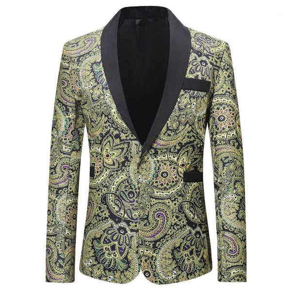 

men fashion blazer printing 2019 male new pattern business affairs wedding stage long sleeve suit jackets slim fit1, White;black