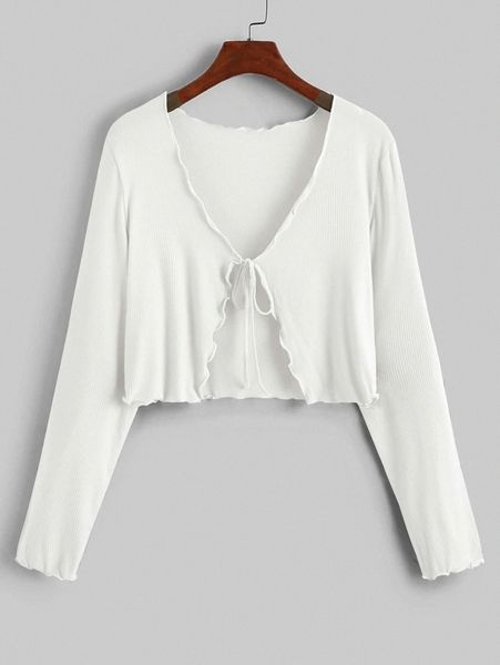 

plus tie front lettuce trim d9xf#, Black