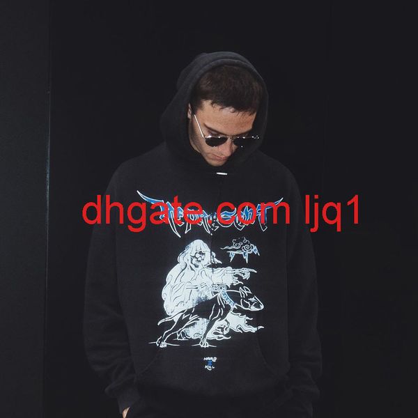 

represent vintage hoodie washed black oversize hooded sweatshirts sweaters jumpers casual pullovers men women hip hop streetwear mg200283