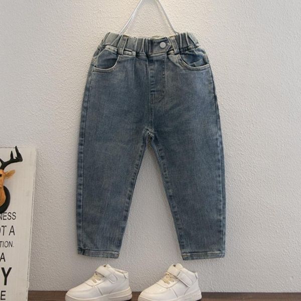 

cootelili fashion kids girls jeans clothes classic pants denim clothing children baby girls casual bowboy long trousers, Blue