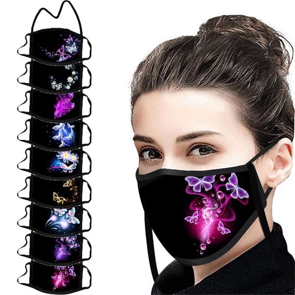 

with hanging strap designer butterfly facemask print 3d washable reusable mascara dustproof windproof breathable face mask