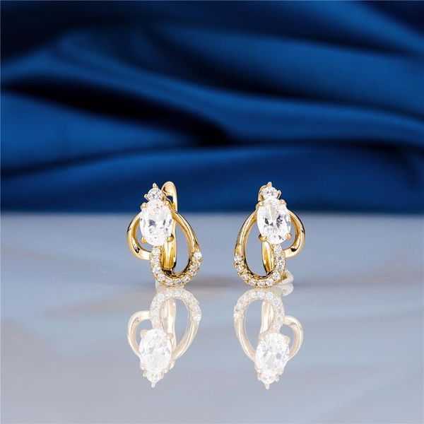 

hoop & huggie jennifer little lov curve hollow dangle earrings 585 rose gold women romantic fashion jewelry white round natural copper ear, Golden;silver