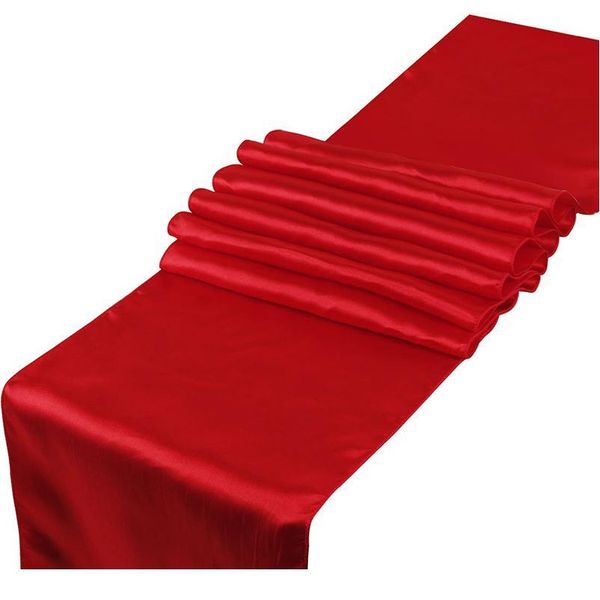 

1pcs solid color satin table runner sashes table cover for home wedding banquet festival party catering l table de jlltkz