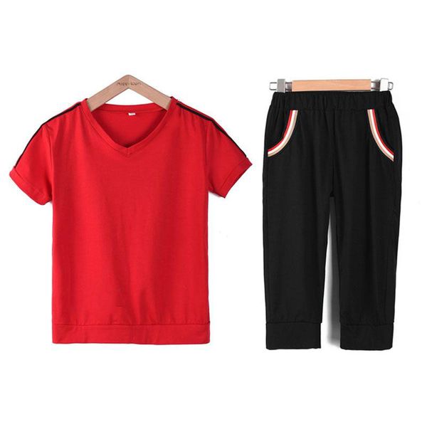 

yoga outfits tracksuits summer two 2 piece pant set women 2020 plus size short and pants leisure sportswear co-ord set, White;red