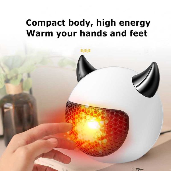 

2020 octnewcartoondevil mini fan heater deskhousehold electric heater fast warm machine for winter small heate