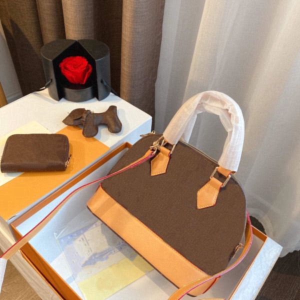 

three piece set original leather classic shoulder bags handbags tote shoulder bag leather women handbag crossbody bag wallet