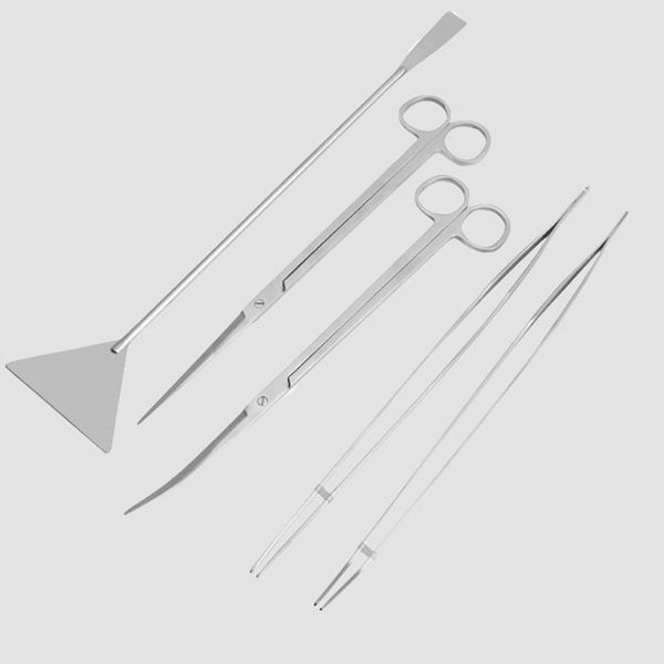 

6 uds fresh plant blade with grass scissors and forceps kit aquarium repair tool