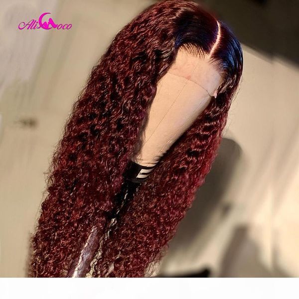 

ombre mongolian afro kinky curly wig lace front human hair wigs for black women pre plucked 150 density remy wigs ali coco
