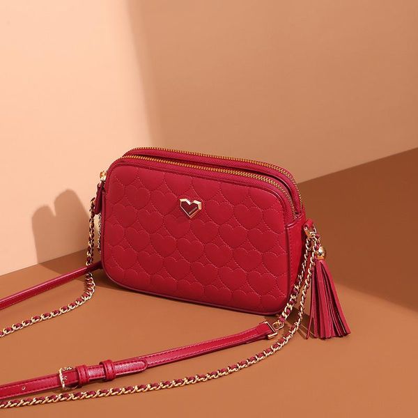 

just star women's bag autumn / winter 2020 new fashion shoulder bag korean casual messenger love tassel camera