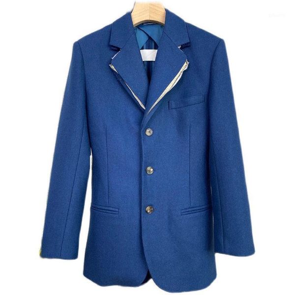 

seebeautiful casual loose blazer coats notched collar long sleeve single breasted new fashion 2021 spring winter women m8271, White;black