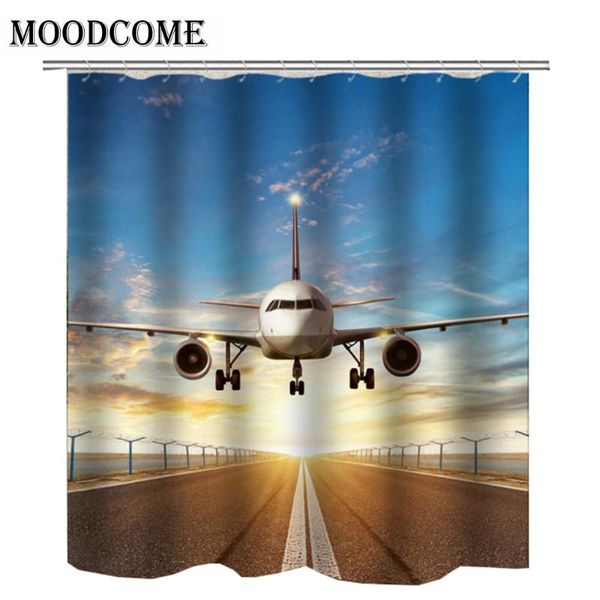 

airplane bathroom curtain shower drop shipping aircraft printing bath curtain for bathroom