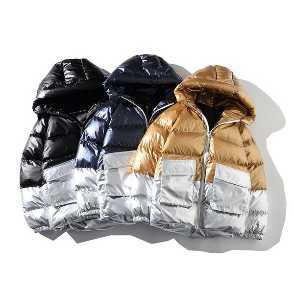 

winter coat hooded jacket 2020 men down jacket clothing casual warm hooded collar coats winter jackets men's windbreakers, Black;brown