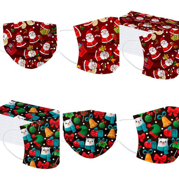 

mask children santa snowman gift kids print designer masks men women disposable christmas dustproof boys girls faceprote