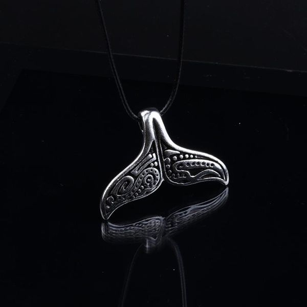 

men's and women's punk fishtail necklace horn pendant european and american fashion jewelry gift for boyfriend birthday gift, Silver