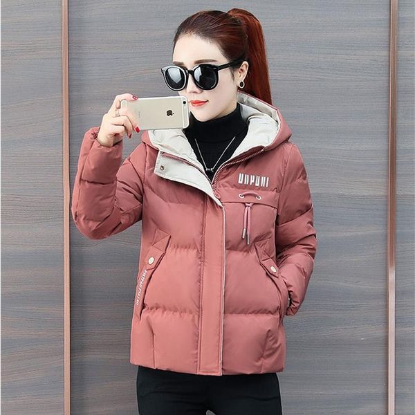 

women's down & parkas autumn winter jacket women hooded thick cotton padded parka female short warm outwear coats coat, Black