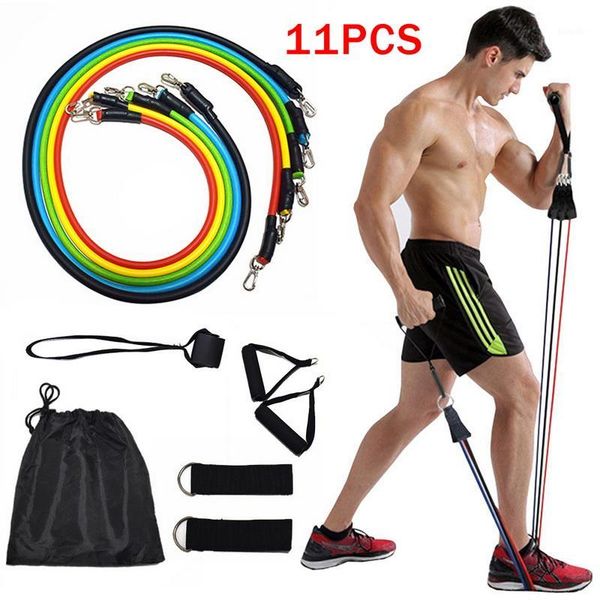 

17pcs/set latex resistance bands set yoga exercise fitness band rubber tube band gym door anchor ankle straps with bag
