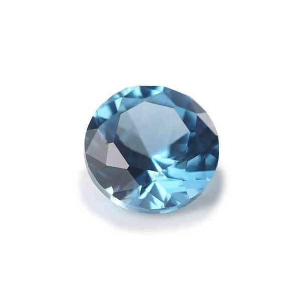 500pcs 1.0mm ~ 10mm redondo forma solta luz azul gemas sintéticas para jóias diy pedra 120 # corte máquina