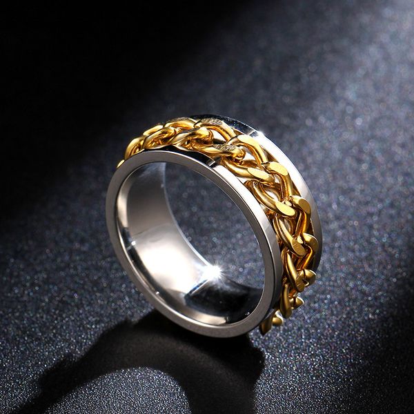 

ring stainless steel chain 8mm for men gold and women, Silver