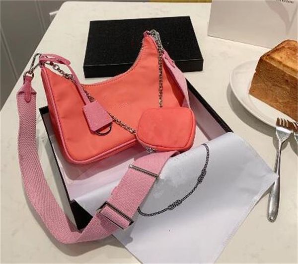 

newset 2 in 1 bags nylon waistbag chest pack bag purse match fabric tote canvas handbags chains tote parachute fabric bag crossbody purse