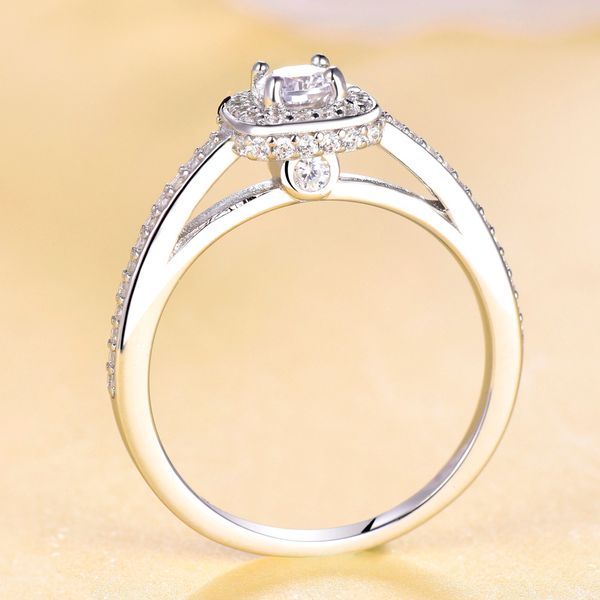 

fashion tonglin 2020 new ring womens 925 sterling silver ornament classic square gang drill marriage ring european and american wholesal