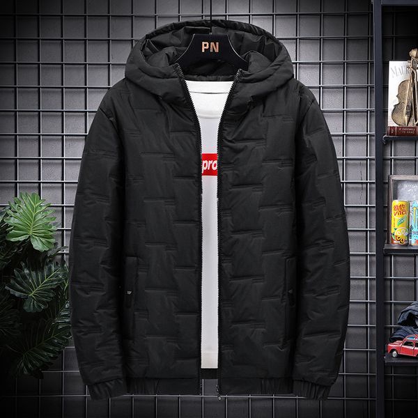 

down young men's winter leisure warm hooded cotton padded jaet zichao, Black