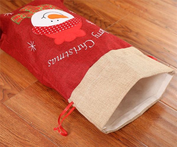 

drawstring organic sacks canvas gift large heavy christmas bag with reindeers santa party claus sack bagsge1r