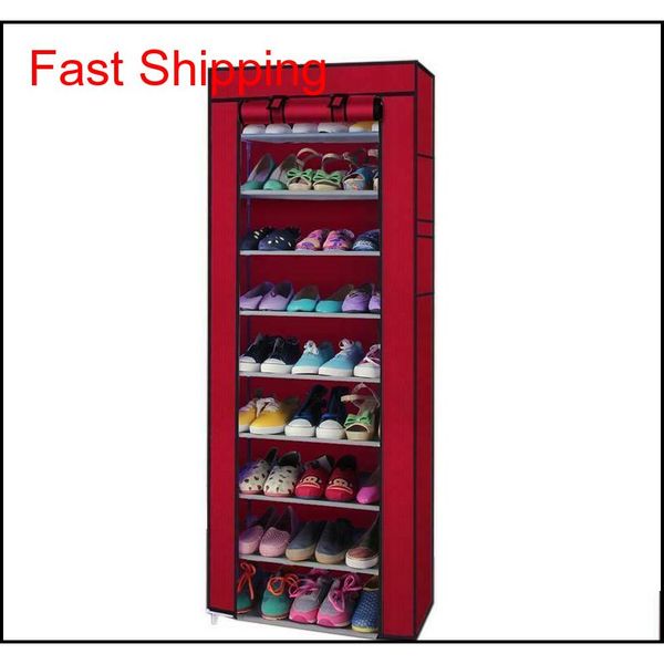 

10 tiers 9 lattices shoe rack shelf storage closet organizer cab qylcjc mj_bag