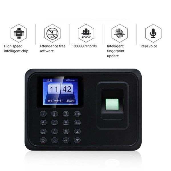 

h1 fingerprint attendance machine lcd finger scanner time card locker software password for security system