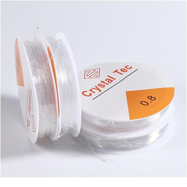 

1roll 0.4-1.2mm transparent stretchy elastic rope string line cord beading beads diy for jewelry making bracelet& qylkej