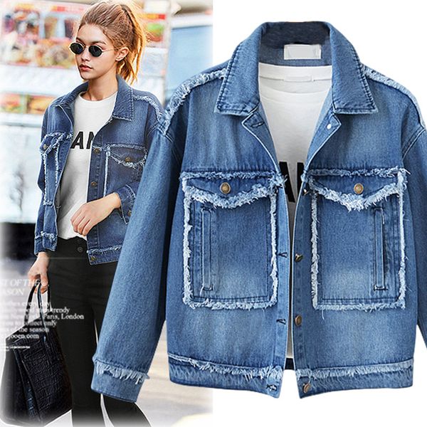 

new style fluffy corner jacket fashion design ladies streetwear denim jacket blue patchwork pocket button ladies short jacket, Black;brown