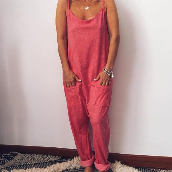 

rompers womens jumpsuit lace long pants women summer pockets o neck sleeveless rompers jumpsuit playsuit d3005041, Black;white