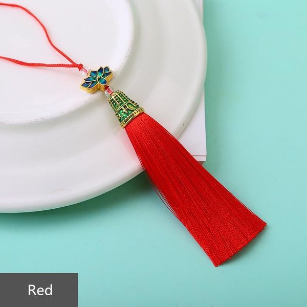 

2 5pcs fashion bronze cap fringe trim bookmark silk tassel diy curtain clothes bag craft supplies classical style tassel pendant h sqcjze