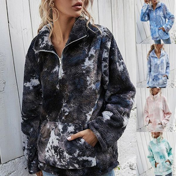 

autumn winter sweatshirt jacket womens thick warm long sleeve gradients splcing color sweatshirt pullover blouse2021 #40, Black;brown