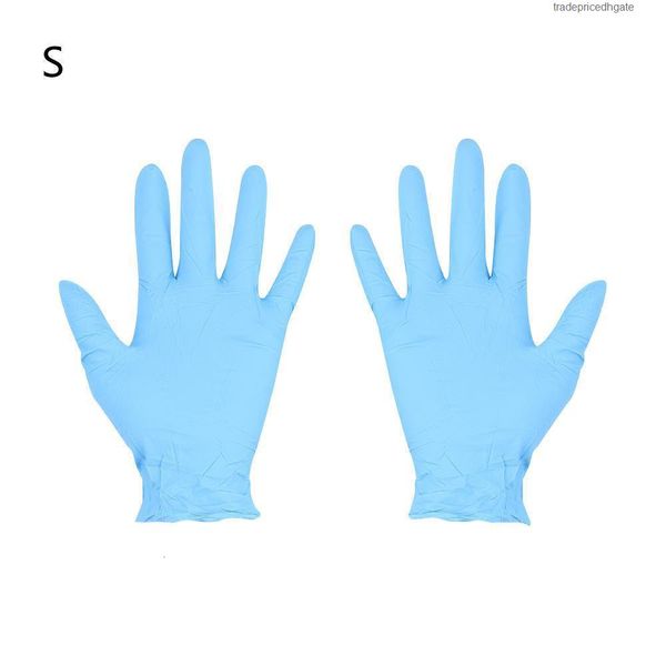 

glove disposable latex 100pcs powder blue nitrile household rubber protective isolation clean spa barber salon gloves 1cgtq
