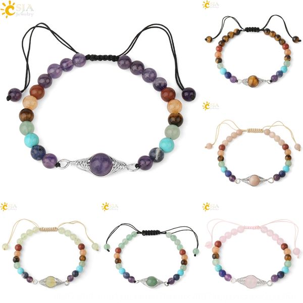 

натуральный кристаллический камень бисера с семи чакр чисто ручной браслет из бисера браслет braceletwoven ручные украшения n9nfi, Golden;silver