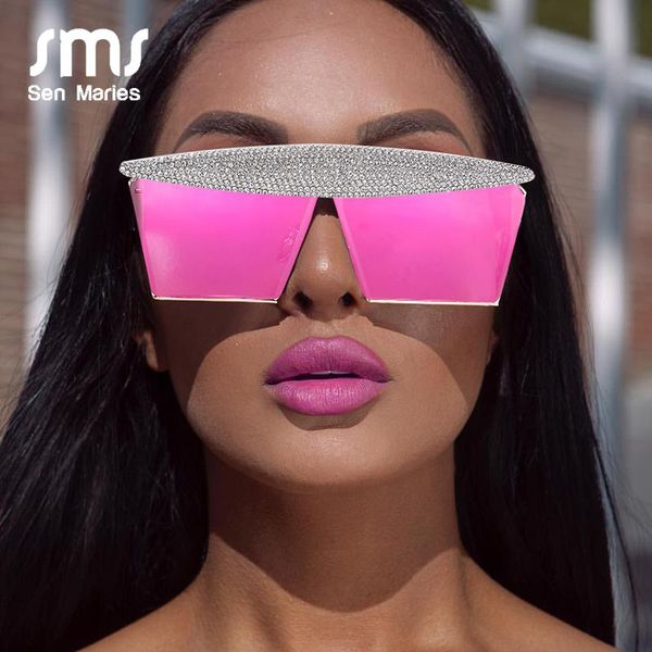 

sunglasses fashion square rhinestones women 2021 luxury mirror steampunk sun glasses men eyewear shades uv400 oculos, White;black