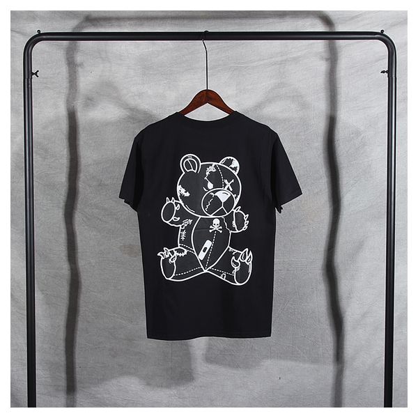 

2021 new japanese brand mmj cartoon bear print cotton t-shirt men women summer short sleeve hip hop high street p0p0, White;black