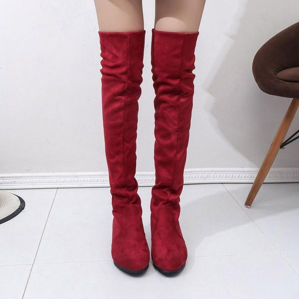 

gaoke woman's high boots shoes fashion women over the knee high boots autumn winter bota feminina thigh, Black