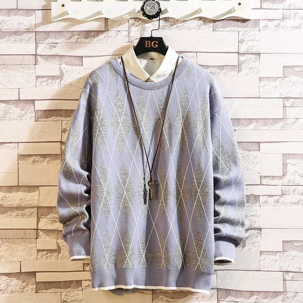 

2021 new fashion classic o-neck striped sweater men's oversize pull plus size -5xl long sleeves pullover for autumn spring winter cq8z, White;black