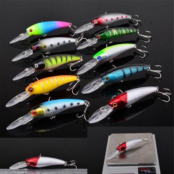 

20pcs/lot new mixed 2 models 3d eyes fishing lure bait set kit wobblers fishing isca artificial plastic crankbait treb jllmxd