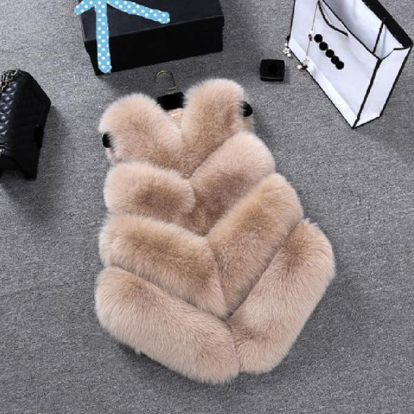 

fake fur outerwear femme for ladies 2020 fashion coat jacket with overcoat female faux fur gilet furry women's clothing jacketsx1016, Black;brown
