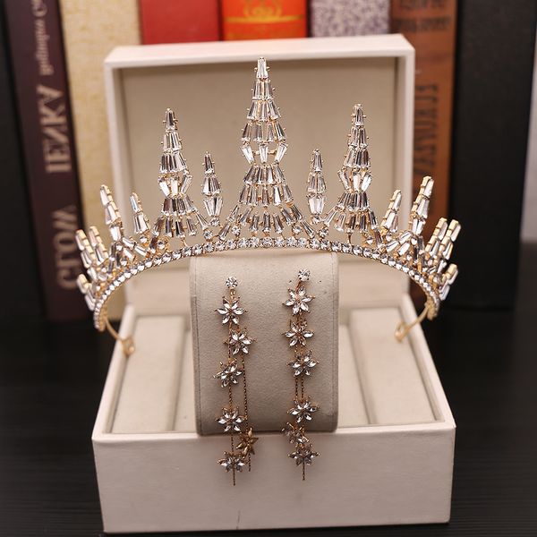 

iluxury невесты 2020 новый европейский большой стиль свадьбы алмаз короны и макияж фотографии чистые красные аксессуары, Silver